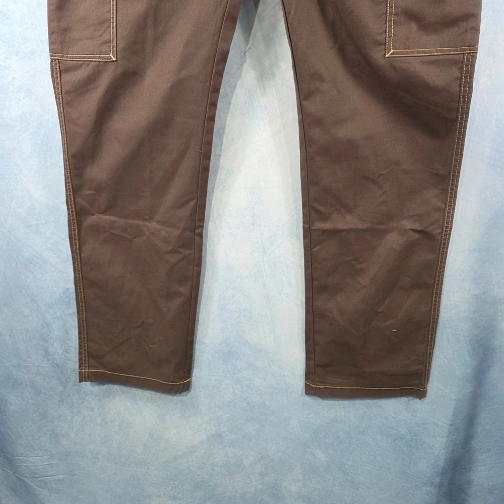 True Religion Mens Cargo Pants Bracken Brown Straight Leg Contras Stitch Size 34